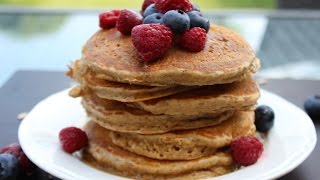 HOW TO MAKE FLUFFY OATMEAL PANCAKES  healthy recipe [upl. by Aikcir]