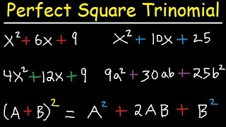 Factoring Perfect Square Trinomials [upl. by Kape]