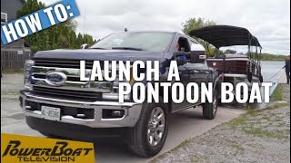 How to Launch a Pontoon Boat  PowerBoat Television Boating Tips [upl. by Washko468]