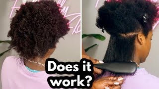 Testing a Heat Straightening Brush on Natural 4C hair [upl. by Osana867]