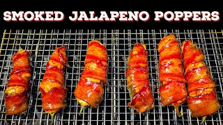 Smoked Bacon Wrapped Jalapeño Poppers On A Pellet Grill  Smoked Jalapeño Poppers [upl. by Nannoc]