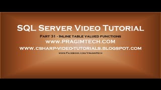 Inline table valued functions in sql server Part 31 [upl. by Erlin]