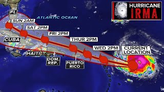 Hurricane Irma reaches Category 5 with winds of 180 mph [upl. by Barna594]