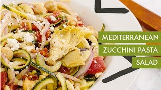 Mediterranean Zucchini Pasta Salad  Spiralizer Recipe [upl. by Zeke]