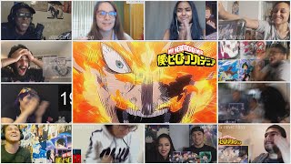 On Fire 10 Reactors Endeavors epic standing MHA S4 Ep 25 Finale Reactions Mashup [upl. by Skcirdnek345]