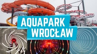 All Water Slides  Zjeżdżalnie Aquapark Wrocław Poland GoPro [upl. by Artimas]