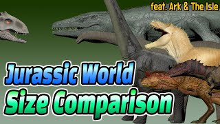 Jurassic World amp Jurassic Park Dinosaur Size Comparison 3d feat Arkamp The Isle 쥬라기월드 amp 공원 공룡 크기 비교 [upl. by Idnic]