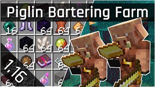 Simple Piglin Bartering Farm Tutorial  Minecraft Java 116 The Nether Update [upl. by Leiruh]