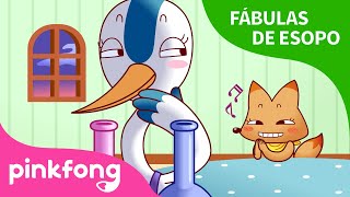 La Zorra y la Cigüeña  Fábulas de Esopo  Pinkfong Cuentos Infantiles [upl. by Llenyt200]