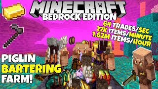 Minecraft Bedrock PIGLIN BARTERING Farm 27k ItemsMinute 117 Cave Update Tutorial [upl. by Hen]