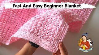 How To Crochet Fast And Easy Beginner Blanket [upl. by Welcy696]