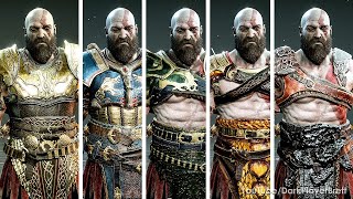 God of War 4  All Armor Sets Showcase PS4 Pro [upl. by Mckee]