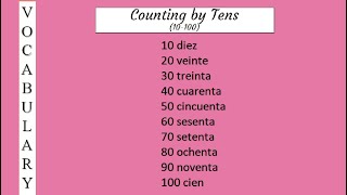 Counting by tens in Spanish 10100  Spanish Vocabulary [upl. by Gifford]