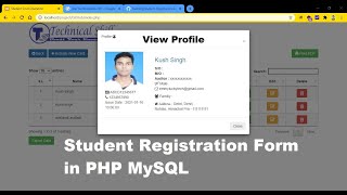 Student Registration Form in PHP  Crud Operation In PHP MySQL  Free Source Code [upl. by Etz148]