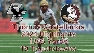 Thomas Castellanos 2024 highlights Florida State QB transfer from Boston College [upl. by Spark]