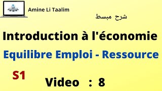 Introduction à léconomie S1  L’équilibre Emploi  Ressource  Exercice corrigé [upl. by Simaj]