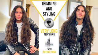 Trim and Styling Very Long Mens Hair  Avenue Man [upl. by Trilley]