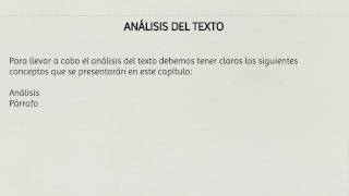 Análisis del Texto Conceptos Básicos [upl. by Sada414]