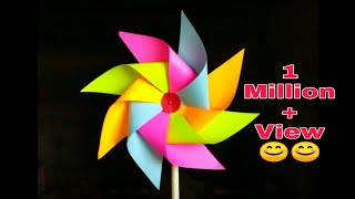 HOW TO MAKE PAPER WINDMILL DIY [upl. by Drawets]