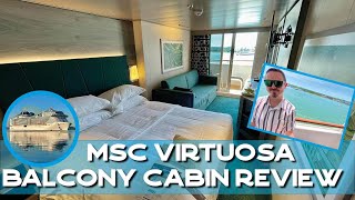 MSC Virtuosa Cruise Ship  Balcony Cabin Tour amp Review [upl. by Samson]