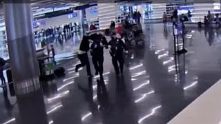 Shocking video shows officers attacked at SLC Intl Airport [upl. by Aneelehs]