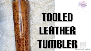 Tooled Leather Tumbler Tutorial  Alcohol Ink Tumbler  Wood Grain Tumbler [upl. by Premer]