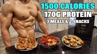 Full Day of Eating 1500 Calories  3 Easy Recipes to Get SHREDDED [upl. by Astiram]