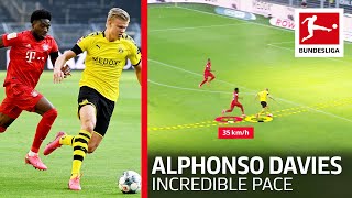 FC Bayerns Roadrunner – Alphonso Davies Shows Incredible Speed vs Dortmunds Haaland [upl. by Ecissej]