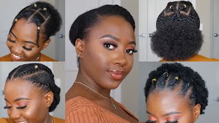 4C Hairstyles For Short Hair  Perfect for school amp work 👸🏿 [upl. by Sadnalor]