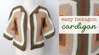 Easy Crochet Hexagon Cardigan [upl. by Athenian491]