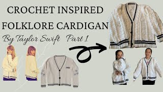 TAYLOR SWIFT FOLKLORE CROCHET CARDIGAN  CROCHET BY BEV [upl. by Foote]