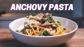 ANCHOVY PASTA  Spaghetti with Broccolini Anchovies and Breadcrumbs [upl. by Cressler418]