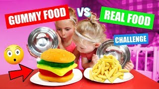 GUMMY FOOD vs REAL FOOD CHALLENGE ♥DeZoeteZusjes♥ echt alle soorten snoep [upl. by Azmuh]