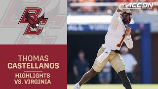 Boston College QB Thomas Castellanos Highlights vs Virginia [upl. by Furey883]