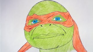 How to draw Michelangelo from ninja turtles movie 2014 [upl. by Refanej]