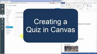 Creating a Quiz in Canvas Instructure [upl. by Bartko139]