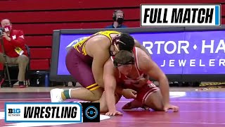 HWT 1 Gable Stevenson Minnesota vs 24 Christian Lance Nebraska  2021 B1G Wrestling [upl. by Kariv]