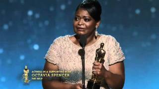 Octavia Spencer Wins Best Supporting Actress 84th Oscars 2012 [upl. by Retsev]