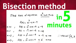 Bisection method  solution of non linear algebraic equation [upl. by Byrdie]