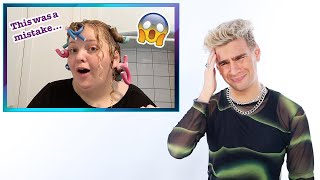 Hairdresser Reacts To At Home Perm Fails [upl. by Ecarg]