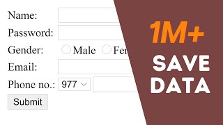 Store HTML Form Data to MySQL Database [upl. by Price]