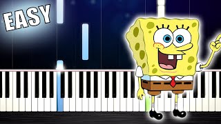 Spongebob Theme Song  EASY Piano Tutorial by PlutaX [upl. by Westland]