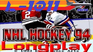 NHL 94  Long Play Sega Genesis [upl. by Aryl313]