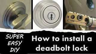 How to install deadbolt lock  Kwikset [upl. by Tecil]