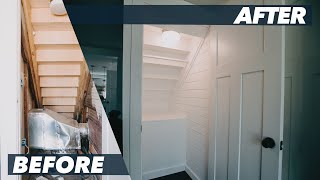 Build a Under Stairs Closet in 1 Day Under 100  DIY Timelapse [upl. by Ellasal]