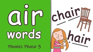 air Words  Phase 3 Phonics [upl. by Ainesy]