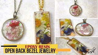 JustHandmade How to make epoxy resin open bezels jewelry  tutorial [upl. by Garges465]