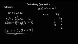 Factorising Harder Quadratics [upl. by Adna]