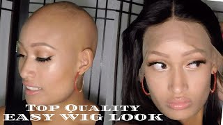 Flawless Bob Lace Frontal Wig Install on bald scalp Alopecia [upl. by Nalda98]