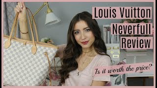 Louis Vuitton Neverfull MM Damier Azur Rose Ballerine Review  What Fits Inside [upl. by Ilajna605]